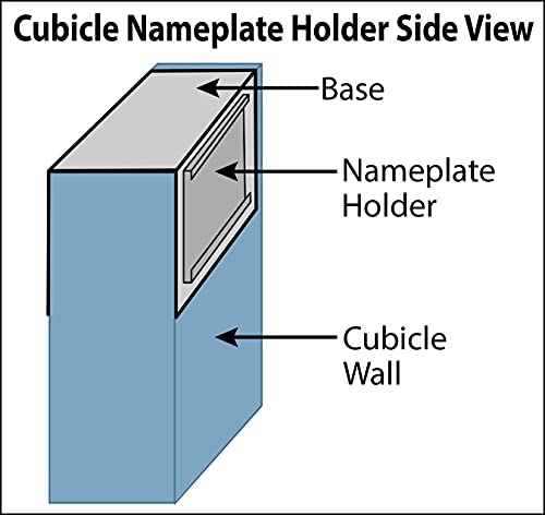 Aluminum Changeable Cubicle Nameplate Holder, Black Base, 8" x 2" V787184