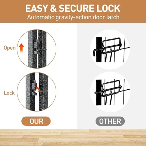 Metal Dog Playpen 40 Inch Height 16 Panels Indoor Outdoor Black-Silver W932257