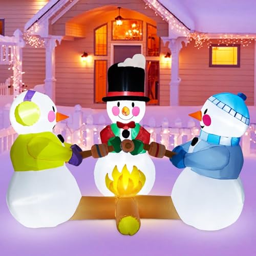 7ft Inflatable Snowman Christmas Yard Decoration with LED Lights E2441