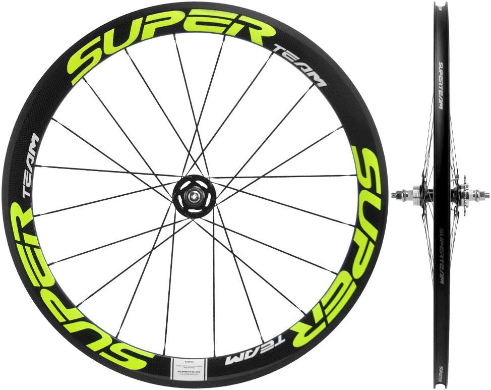 Superteam 50/23mm Carbon Wheelset 700c Clincher Fixed Gear Bike C2937