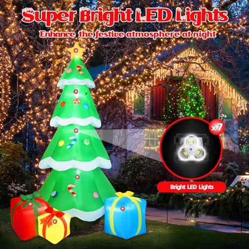B&D 12FT Giant Christmas Inflatables Snowman Outdoor Decorations with Rotating LED Lights B36000