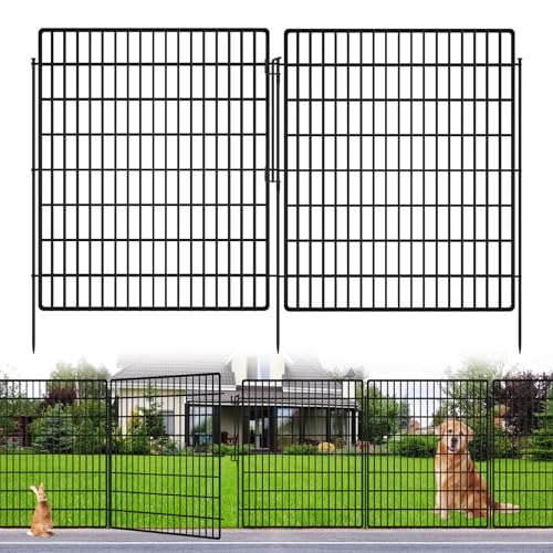 10 Panels Garden Fencing Animal Barrier, 33in x 24ft Rustproof Dog Fence W482439