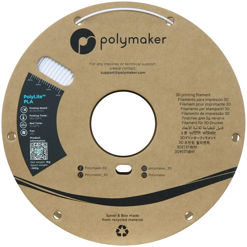 Polymaker PolyLite PLA Filament 1.75mm 1kg Black H626