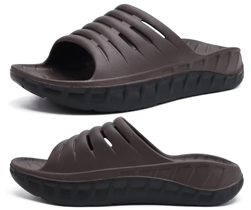 KuaiLu Men's Recovery Sandals Orthotic Cushion Open Toe Sport Slides D332788