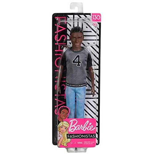 Barbie Ken Fashionistas Doll #130 with Brunette Hair, Denim Outfit M76756