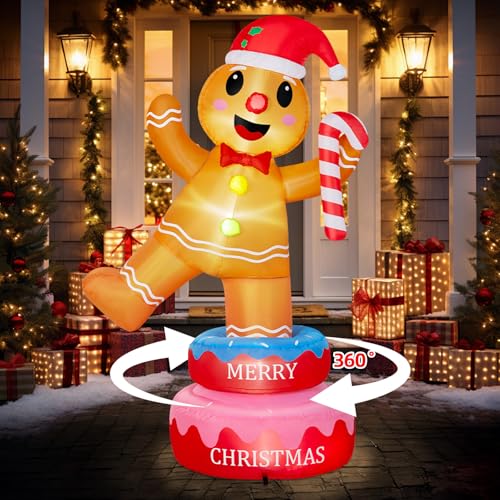 B&D 12FT Giant Christmas Inflatables Snowman Outdoor Decorations with Rotating LED Lights B36000