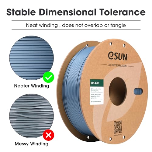 eSUN PLA Basic Filament 1.75mm, 3D Printer Filament, 1KG Spool, Black B3638