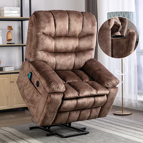 Phoenix Home Power Lift Chair Recliner with Massage and Heat, Green Grey C249534