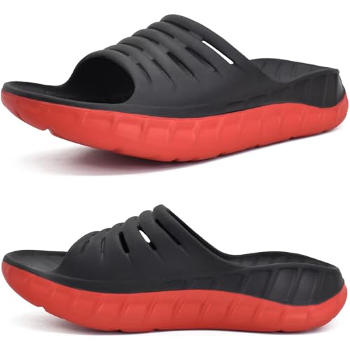 KuaiLu Men's Recovery Sandals Orthotic Cushion Open Toe Sport Slides D332788