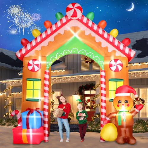 10 FT Inflatable Santa Claus with LED Lights for Outdoor Christmas Decor L40414