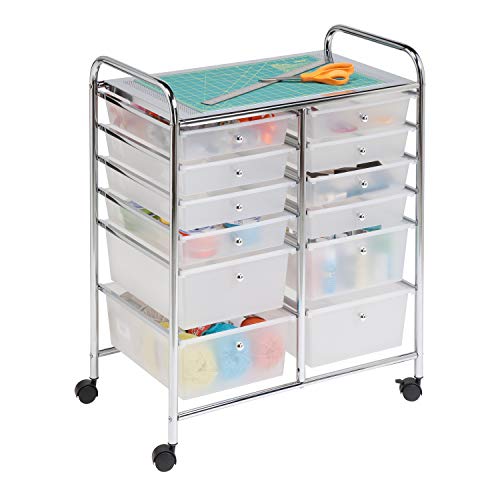 Honey-Can-Do Rolling Storage Cart with 12 Plastic Drawers J533829