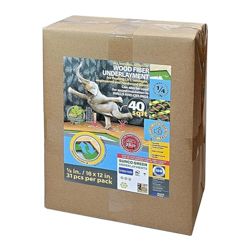 Wood Fiber Flooring Underlayment 3mm 40 Sq Ft for Laminate Vinyl Hardwood M70132