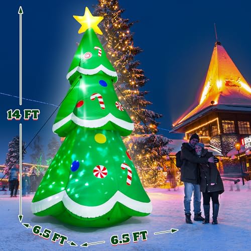 Giant Inflatable Santa Claus with LED Lights Outdoor Christmas Decorations W1618