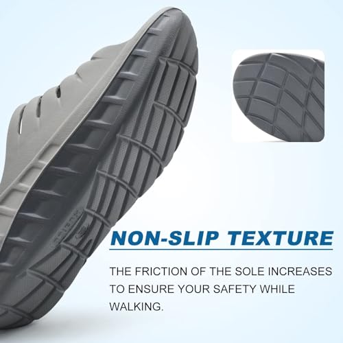 KuaiLu Men's Recovery Sandals Orthotic Cushion Open Toe Sport Slides D332788