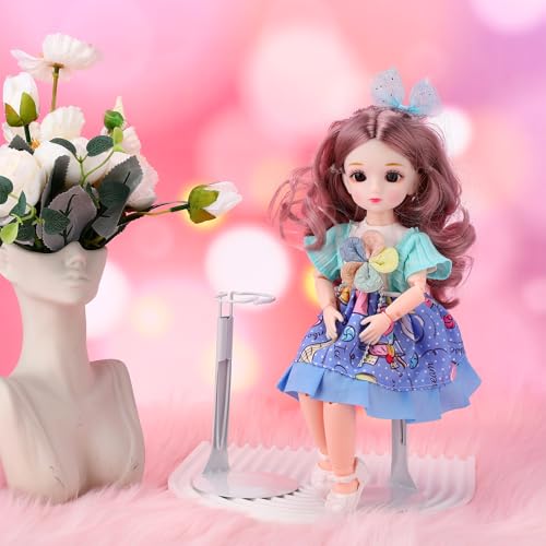 24 Pcs Adjustable Doll Stands for 8"-12" Action Figures (White, Silver) K3185