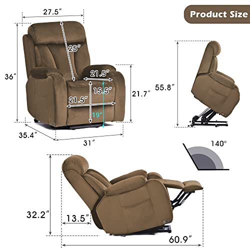 Power Lift Recliner for Elderly with Remote Control, Navy Blue P60192