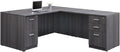 nbf signature series Reversible L Shaped Desk at Work - 66" W Gray Finish, Ergonomic Computer Desk, Corner Office Desk, Perfect Working PC Desk for Home Office