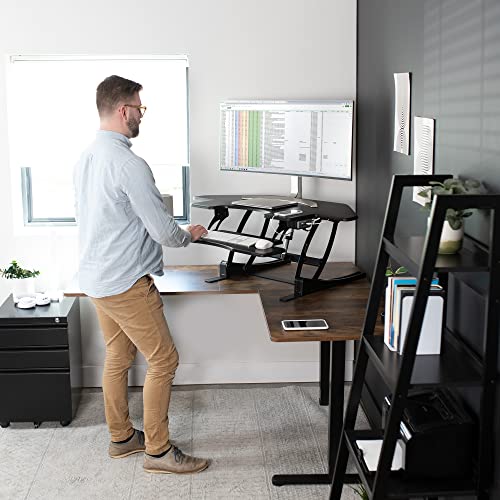 VIVO VE Series 43 inch Electric Height Adjustable Standing Desk Converter, Black Y899383
