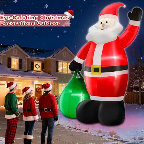 14 Ft Giant Christmas Inflatable Santa Claus with Gift Bag Outdoor Decor P199
