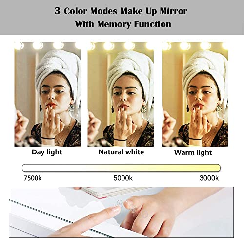 Zdorzi 31.5"x 23.6" Wall-Mounted Vanity Mirror with Lights, Dimmable LED, White W46497