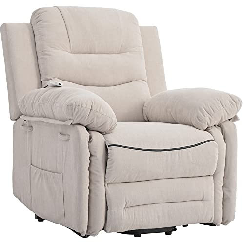 Power Lift Recliner Chair with Massage and Heat for Elderly, Beige C7169