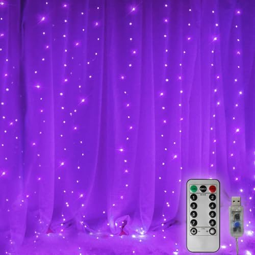 300 LED Curtain Christmas String Lights with Remote Control USB Power for Bedroom Home Decor K9828