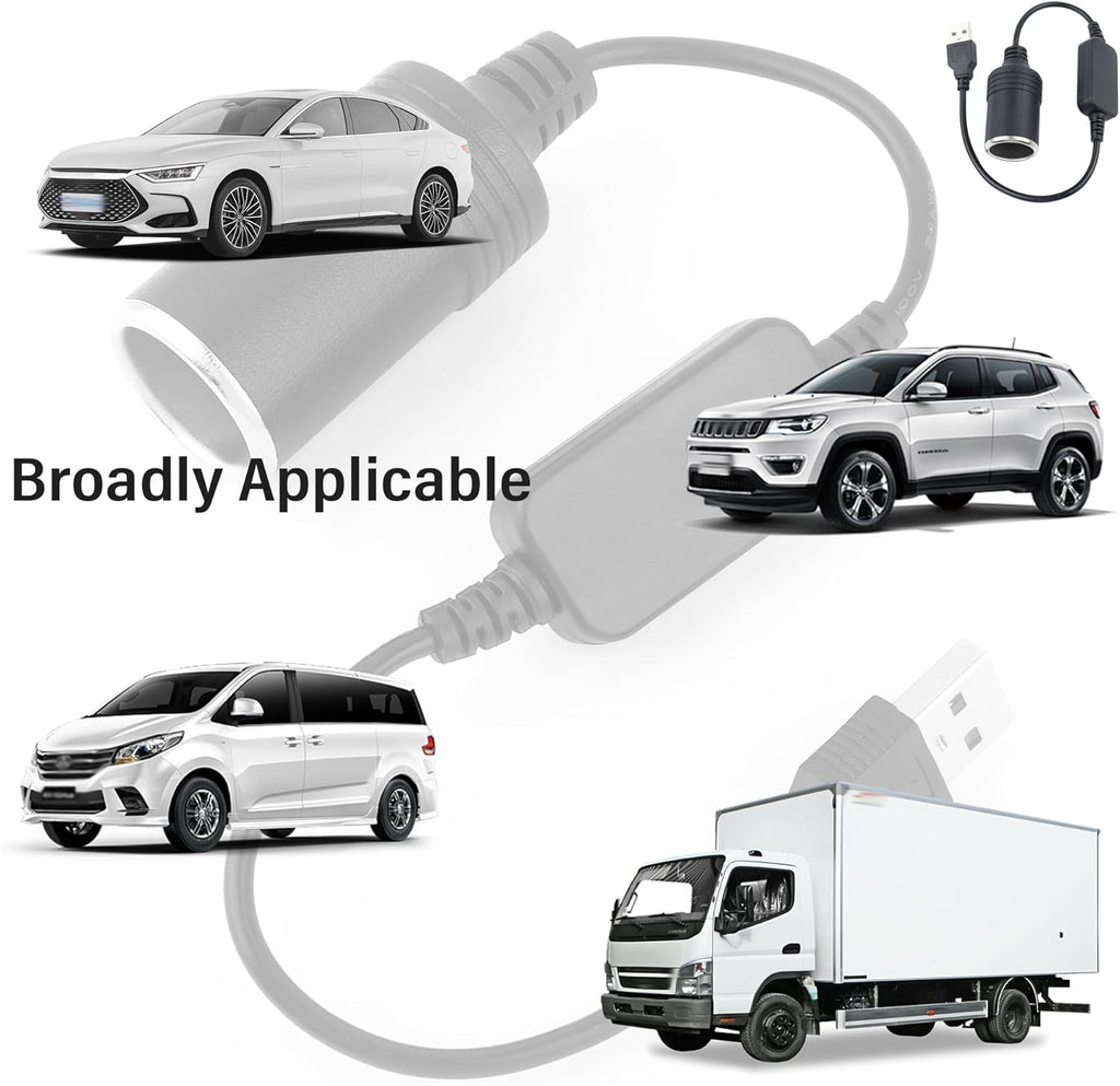USB to Cigarette Lighter Adapter 12V for Car, Dash Camera, GPS U97148