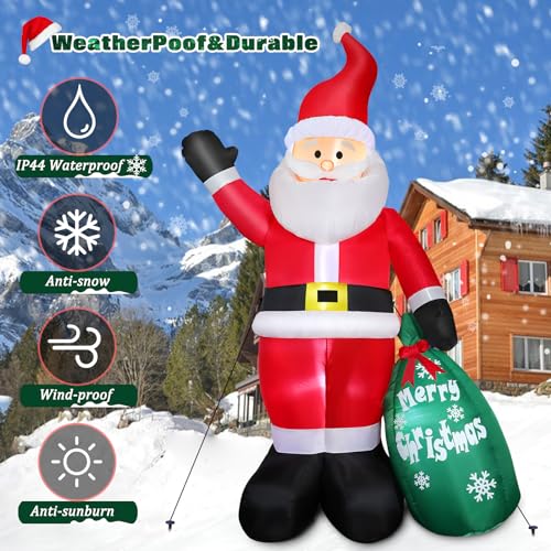 7 FT Christmas Inflatable Santa Claus with LED Lights Indoor Outdoor Decoration F5780