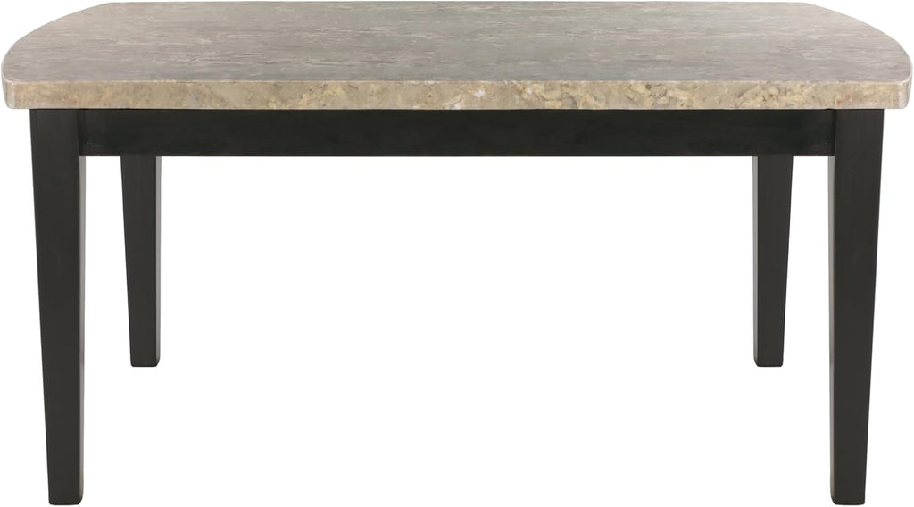 5pc Dining Set Marble Top Table with 4 Faux Leather Chairs W264853