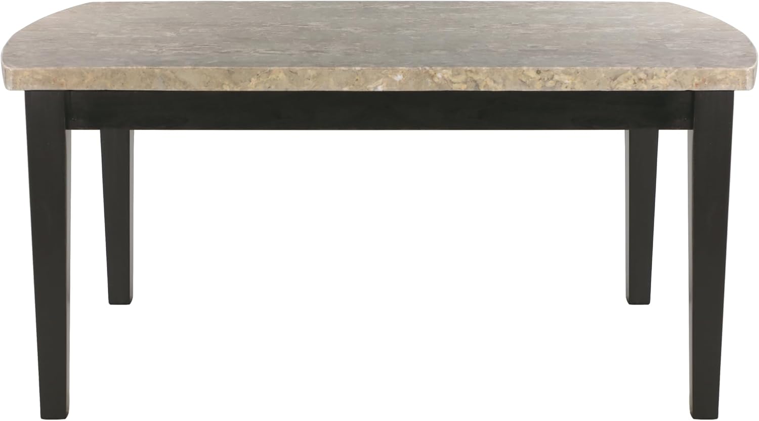 5pc Dining Set Marble Top Table with 4 Faux Leather Chairs W264853