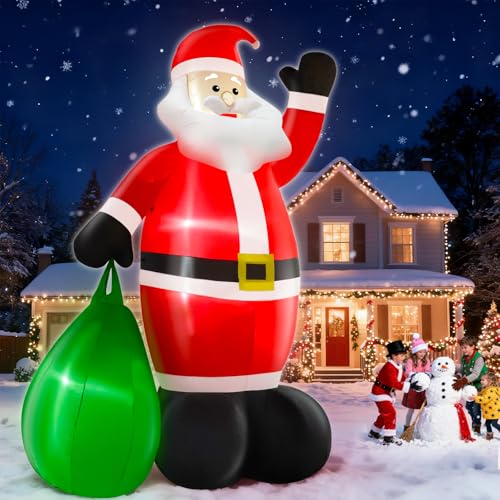 14 Ft Giant Christmas Inflatable Santa Claus with Gift Bag Outdoor Decor P199