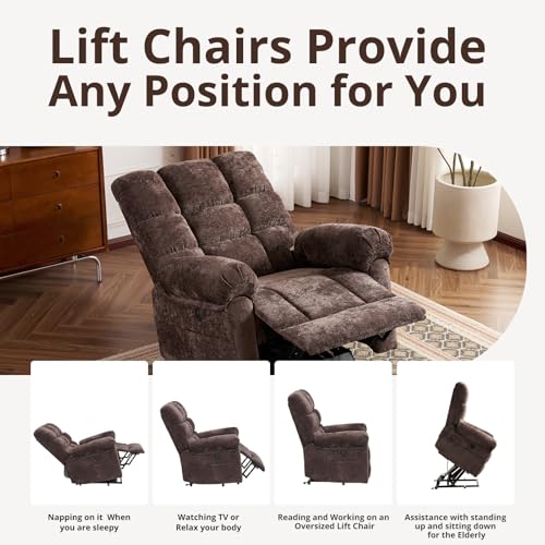 Oversized Power Lift Recliner Chair for Elderly with Massage and Heat T36815