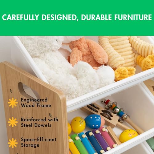 Humble Crew Supersized Toy Storage Organizer with 16 Removable Bins, Grey/White D772791