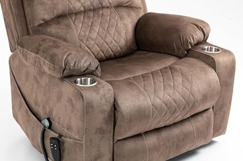 Lift Chair Recliner with Massage and Heat, Heavy Duty for Seniors, Brown V12888