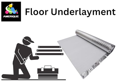 AMERIQUE 2MM Premium Flooring Underlayment with Tape & Vapor Barrier, 400SQFT, Royal Blue E1240