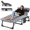 Portable Folding Camping Cot, Adjustable Reclining Chaise with Pillow U54731