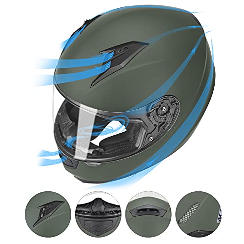 GLX GX11 Compact Motorcycle Helmet Matte Black Large Full Face Tinted Visor DOT Q2653