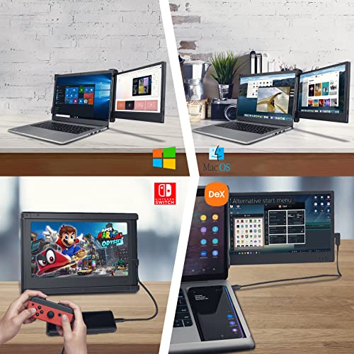 Laptop Screen Extender 15.6" Portable Monitor with 120% sRGB, FHD IPS & USB to HDMI Hub L477181