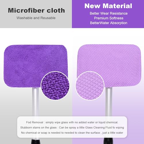 XINDELL Windshield Glass Cleaning Tool with Extendable Handle, Microfiber Cloth P78664