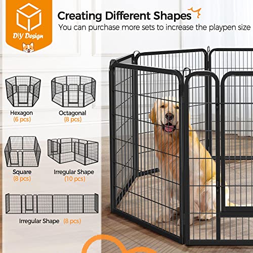 Yaheetech Dog Playpen Outdoor 40 Inch 8 Panels Metal Pet Fence I4784