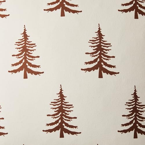 Christmas Pillow Covers Set of 2, 18x18 Inch, Green Winter Tree Print Z3499