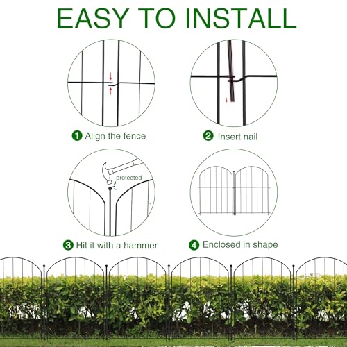 Arched Rustproof Metal Garden Fence Border 10 Panels E698