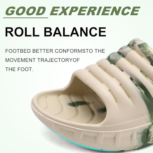 KuaiLu Men's Recovery Sandals Orthotic Cushion Open Toe Sport Slides D332788