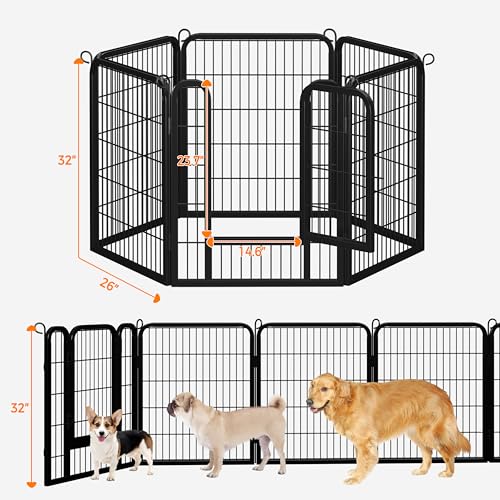 Yaheetech Dog Playpen Outdoor 40 Inch 8 Panels Metal Pet Fence I4784