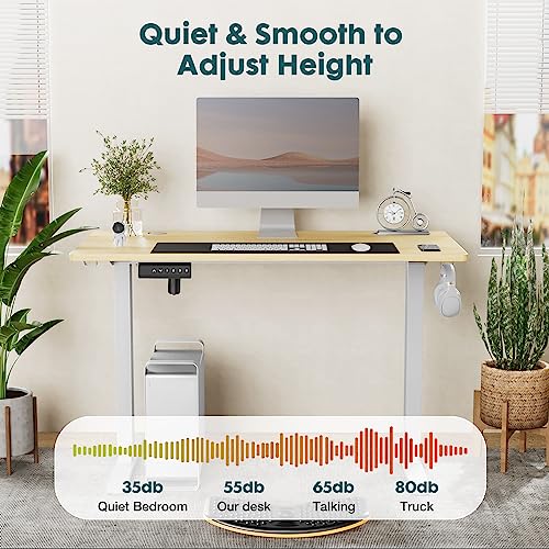 Adjustable Height Electric Standing Desk 55x24 Inch Black W5266