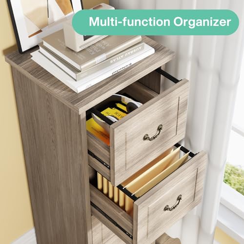 Tribesigns 4-Drawer Vertical File Cabinet for Home Office, Walnut E683
