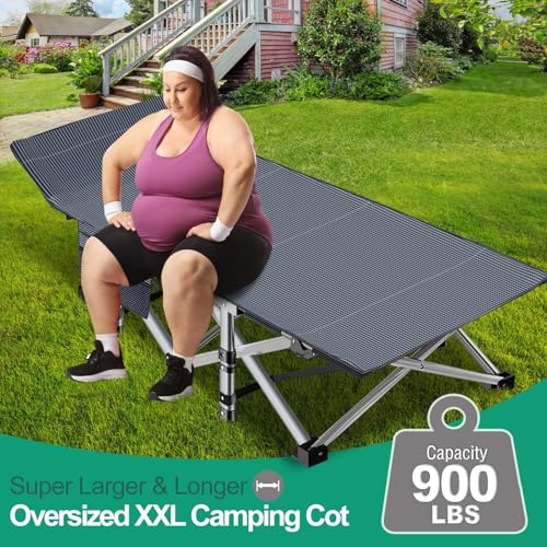 LILYPELLE Folding Camping Cot, Extra Wide Heavy Duty with Carry Bag Z15817