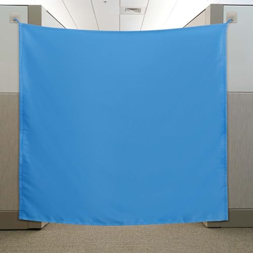 Pinkunn 40 x 48 Inch Office Cubicle Curtain with Stainless Steel Self Adhesive Hook Portable Privacy Door Partition Room Dividers Room Divider Office Divider for Office Cubicle (Black)