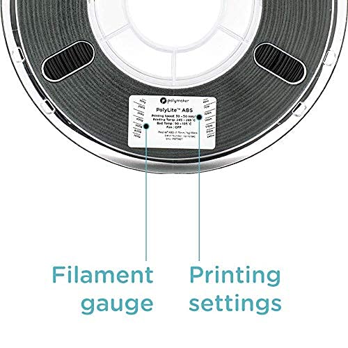 Polymaker PolyLite ABS Filament 1.75mm Black, 1kg F638424