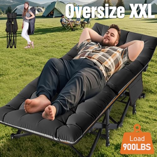 ABORON Oversized Folding Camping Cot for Adults, Double Layer 1200D, with Mat & Carrying Bag S2407
